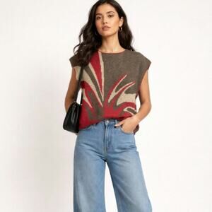 Vintage Country Suburbans Sweater Women's Size L Statement Piece Retro Artsy